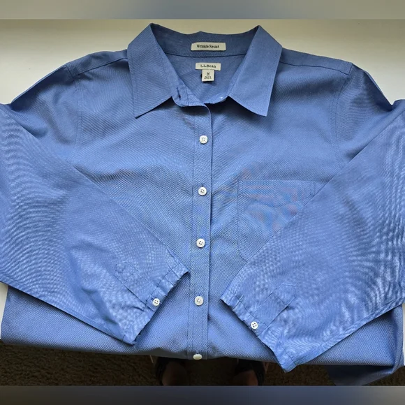 L.l. Bean Weinkle Free Oxford Shirt Sz. Medium Petite - Picture 5 of 7